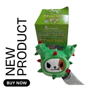 NEW Tokidoki Cactus Dog Green Cactus Plush with Red Accents